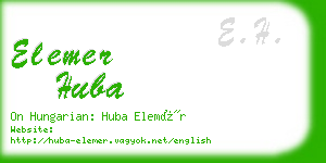 elemer huba business card